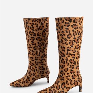 INTENTIONALLY BLANK Animal Print Heeled Boots Seville Calf Hair